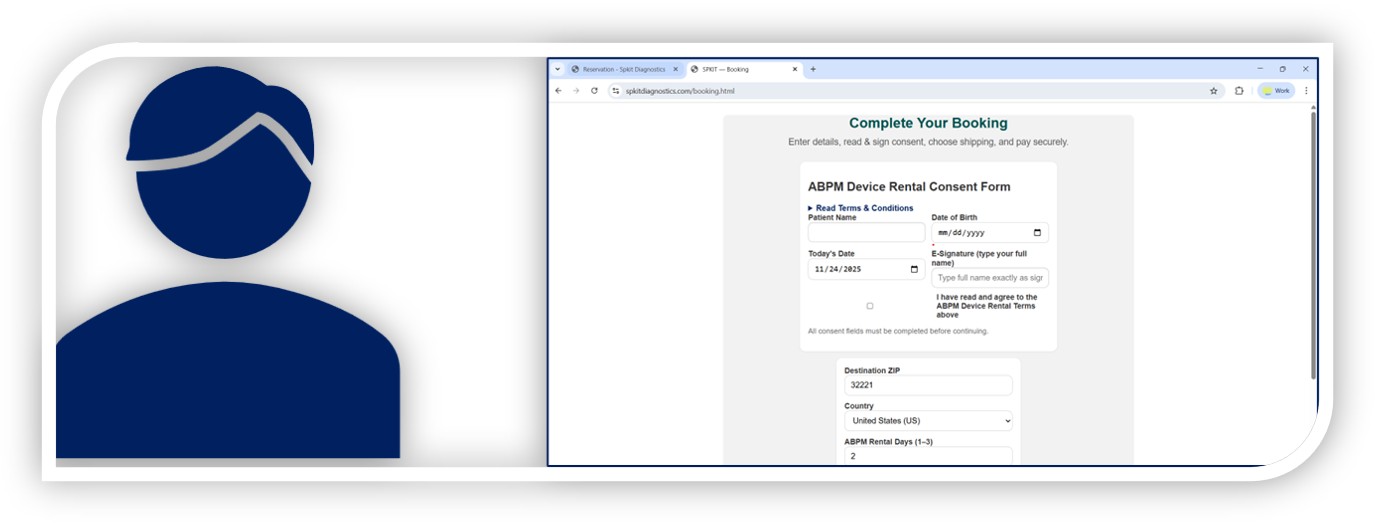 Online payment for ABPM rental